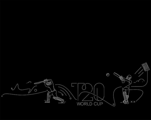 Folleto de plantilla de póster de campeonato de cricket de copa mundial 1T20 diseño de banner de volante decorado