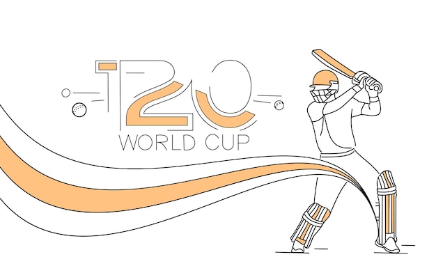 Folleto de plantilla de póster de campeonato de cricket de copa mundial T20 diseño de banner de volante decorado