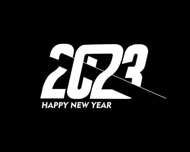 Folleto de plantilla de póster de diseño de tipografía de texto de feliz año nuevo 2023, decorado, diseño de banner de volante.