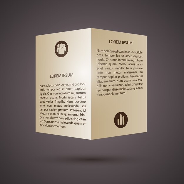 folleto plegable con plantilla de iconos