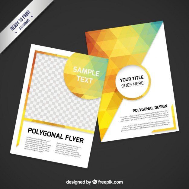 Vector gratuito folleto poligonal