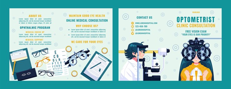Vector gratuito folleto de profesión de optometrista dibujado a mano