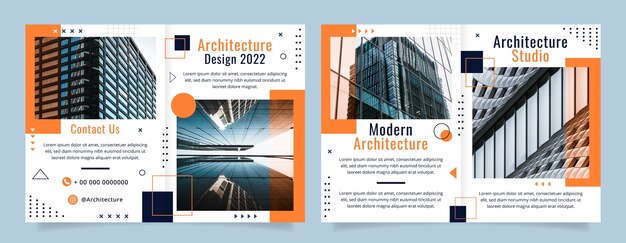 Folleto de proyecto de arquitectura minimalista.