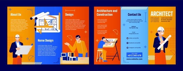 Folleto de proyecto de arquitectura minimalista.