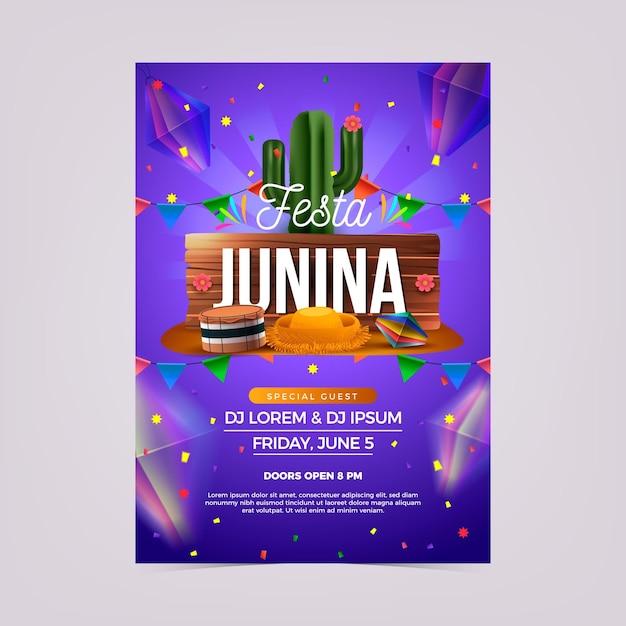 Folleto realista de festa junina