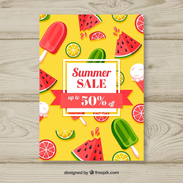 Vector gratuito folleto de rebajas de verano