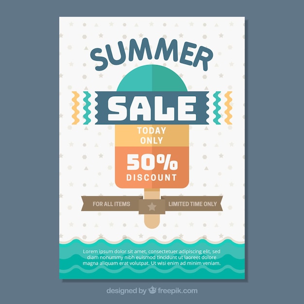 Vector gratuito folleto de rebajas de verano