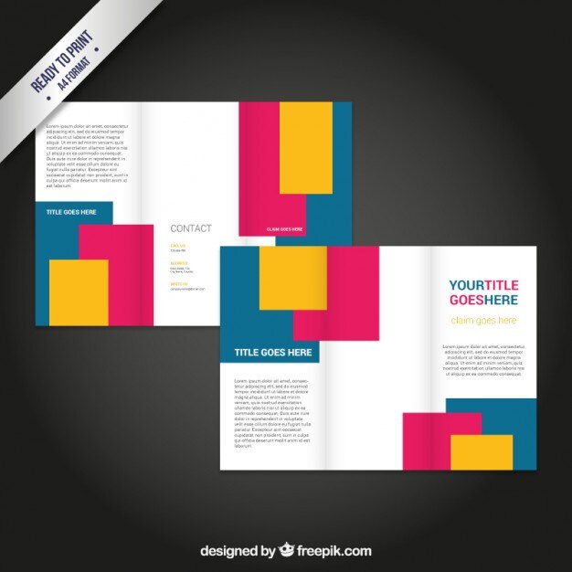 Folleto con rectángulos coloridos