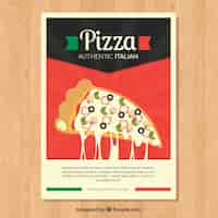 Vector gratuito folleto retro de pizza con queso