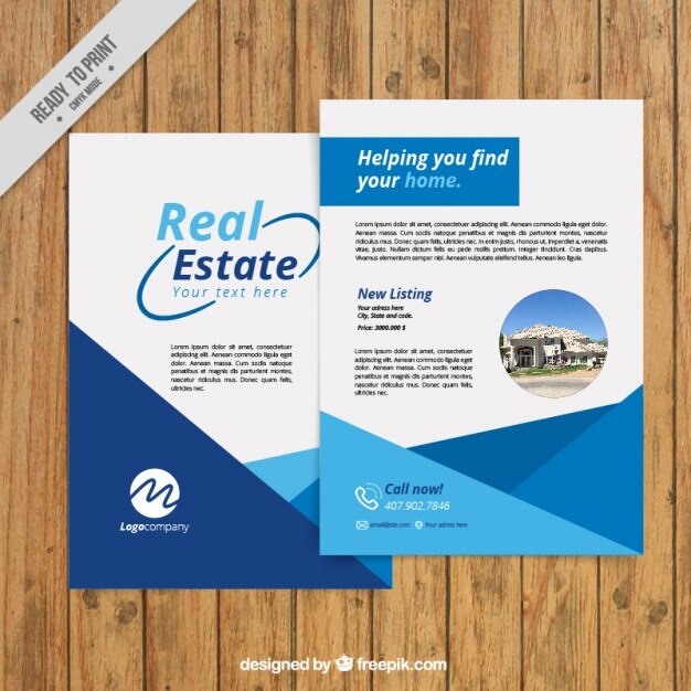 Folleto sencillo y abstracto de inmobiliaria