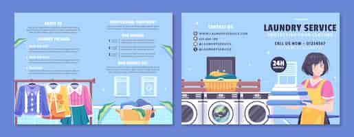 Vector gratuito folleto del servicio de lavandería de diseño plano