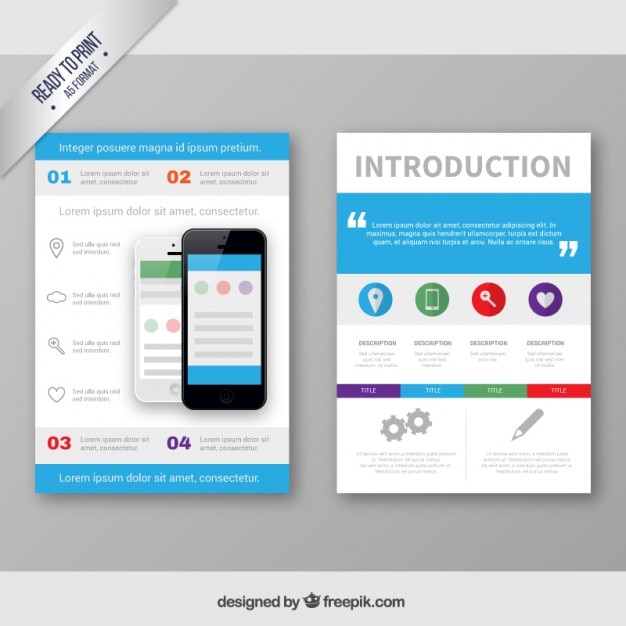 Vector gratuito folleto smartphone