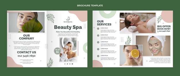 Folleto de spa de diseño plano