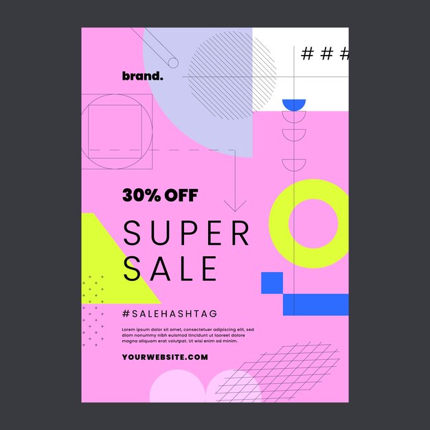 Folleto de super venta geométrico abstracto