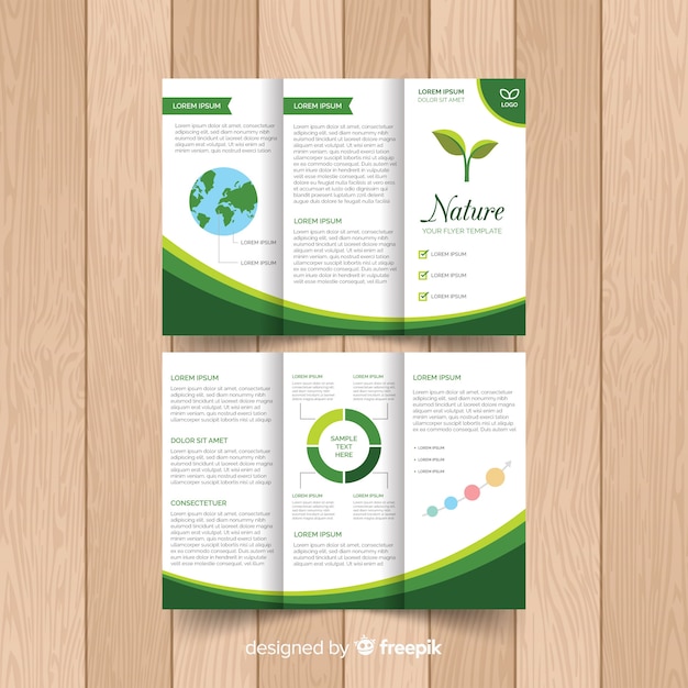 Vector gratuito folleto tríptico de naturaleza