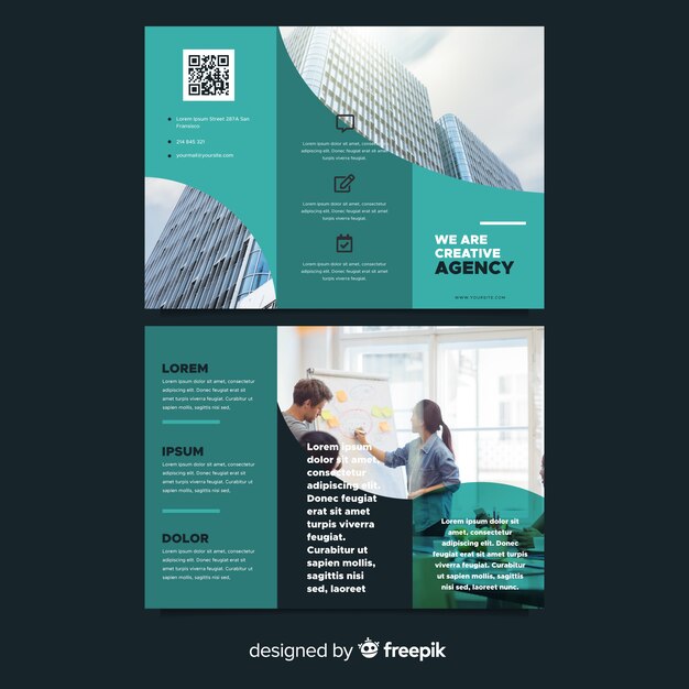 Folleto tríptico de negocios