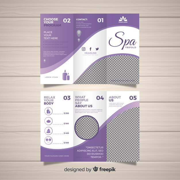 Folleto tríptico de spa