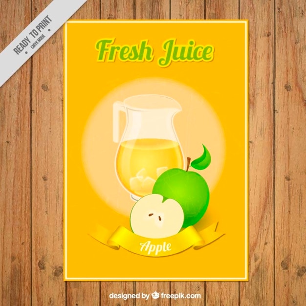 Vector gratuito folleto de zumo de manzana