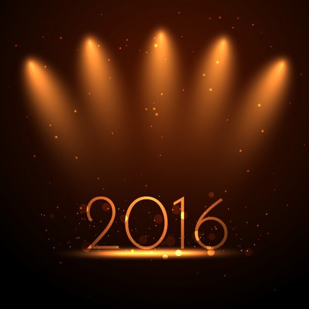 Fondo de 2016 con luces doradas