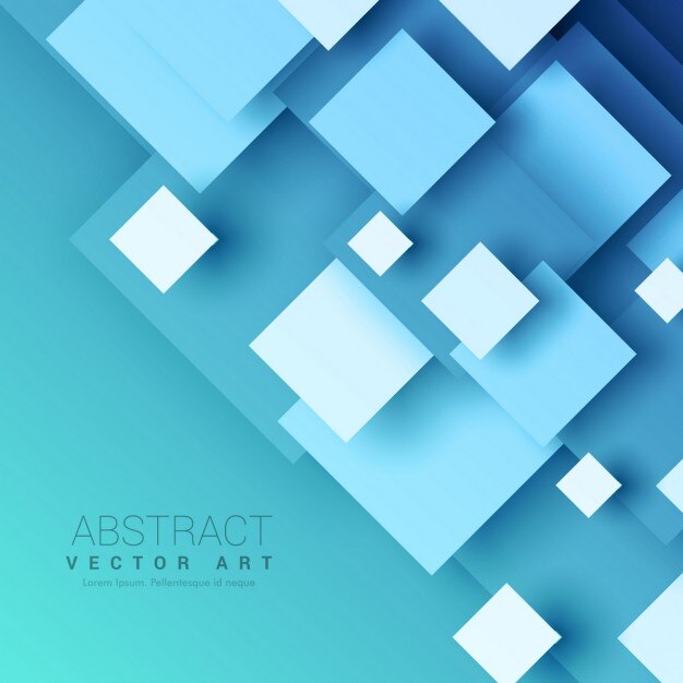 Fondo 3d azul con formas cuadradas
