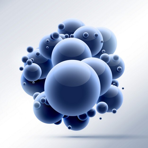 Fondo 3d con esferas azules