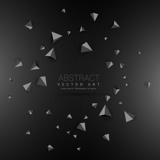 Fondo 3d negro con polígonos triangulares