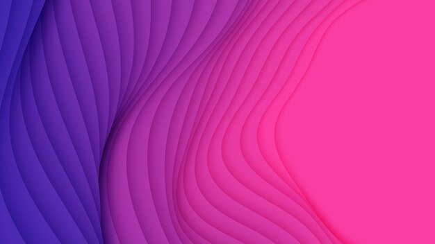 Fondo abstracto 3D con forma de neón de corte de papel. Arte de talla colorida.