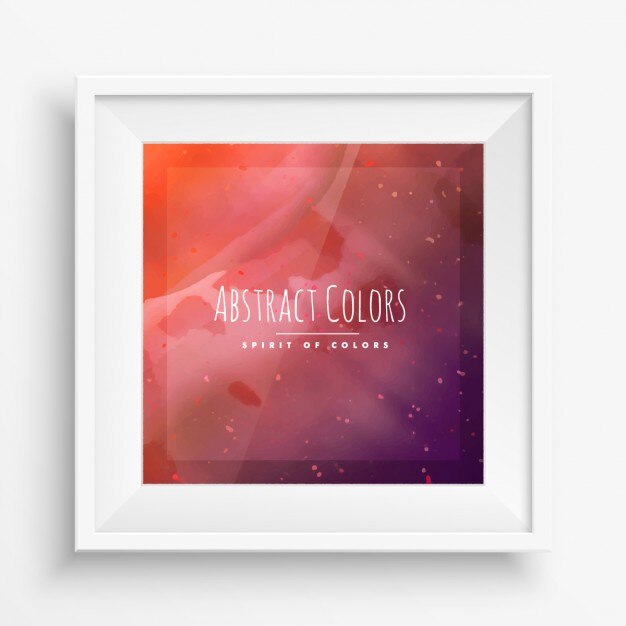 Fondo abstracto de acuarela con el marco blanco realista