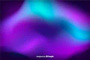 Vector gratuito fondo abstracto de la aurora boreal con formas de colores desenfocadas
