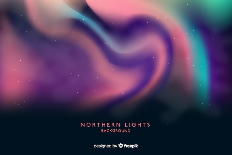 Vector gratuito fondo abstracto con auroras boreales