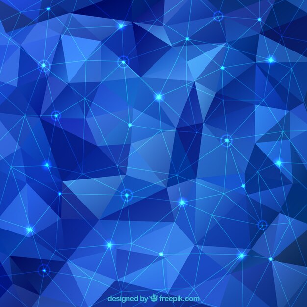 Fondo abstracto azul con triángulos