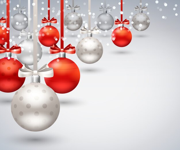 Fondo abstracto de bolas de Navidad