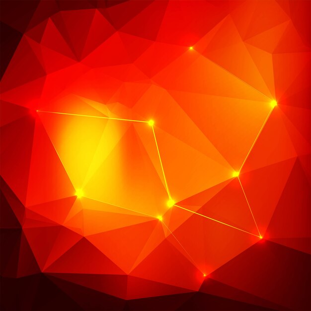 Fondo abstracto brillante polígono rojo