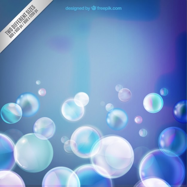Fondo abstracto con burbujas en tonos azules