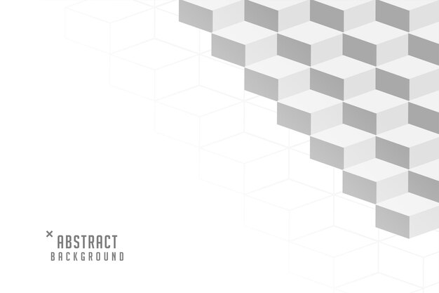 Fondo abstracto de caja de forma cuboide blanca geométrica
