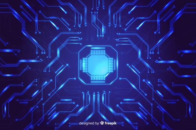 Fondo abstracto de circuito electrónico en estilo gradiente