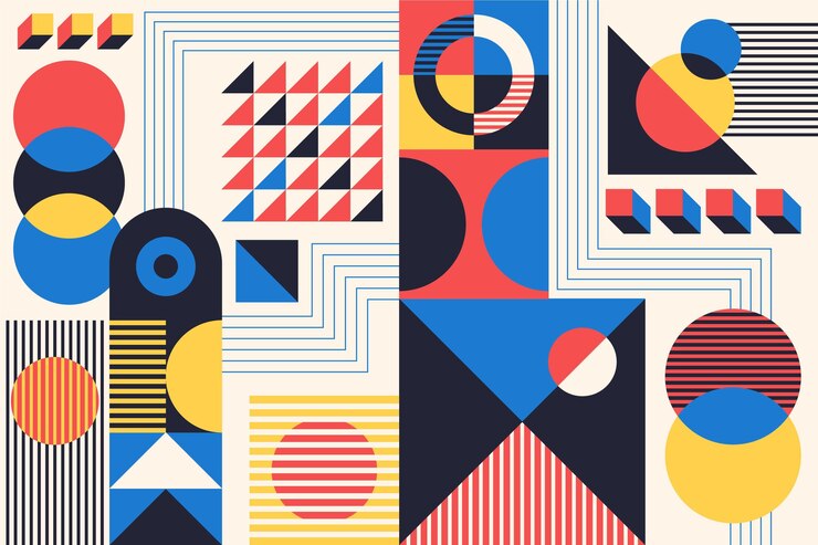 Vector gratuito fondo abstracto colorido bauhaus