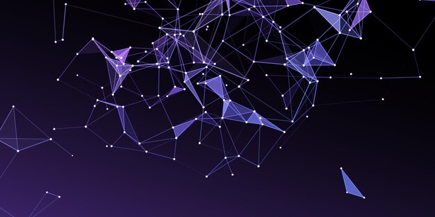 Fondo abstracto de comunicaciones de red con diseño de baja poli