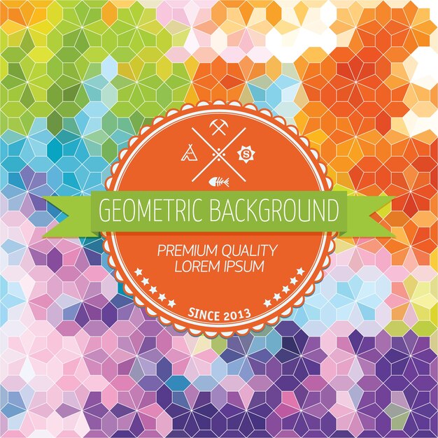 Fondo abstracto, diseño geométrico, ilustración del vector. Tesselation geométrico de la superficie coloreada. Estilo de la ventana de cristal de colores. Resumen de color borroso.