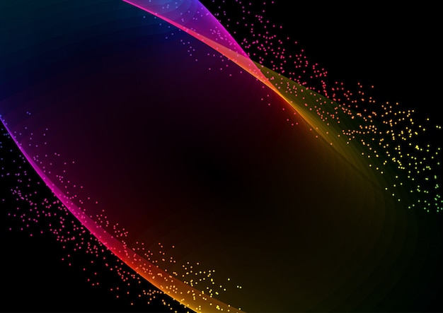 Fondo abstracto con un diseño de líneas fluidas de color arco iris