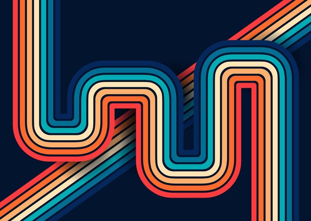 Fondo abstracto con diseño de patrón a rayas retro