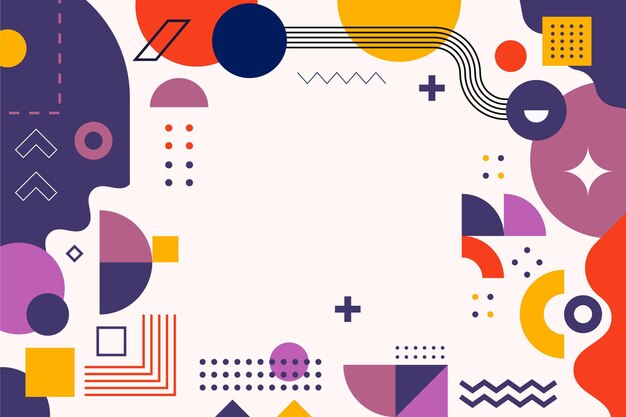 Fondo abstracto de diseño plano con formas coloridas
