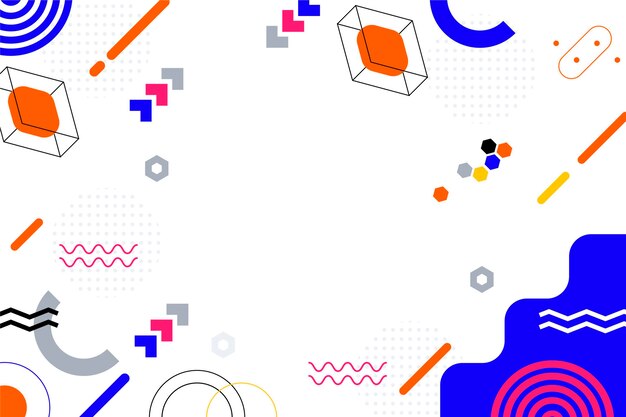 Fondo abstracto de diseño plano con formas coloridas