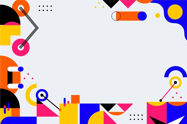 Fondo abstracto de diseño plano con formas coloridas