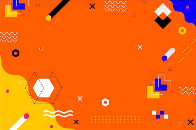 Fondo abstracto de diseño plano con formas coloridas