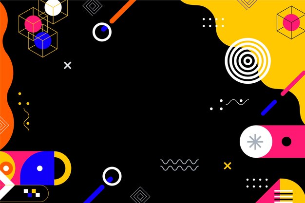 Fondo abstracto de diseño plano con formas coloridas