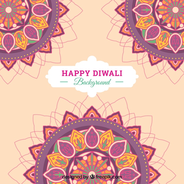 Fondo abstracto de diwali con mandalas