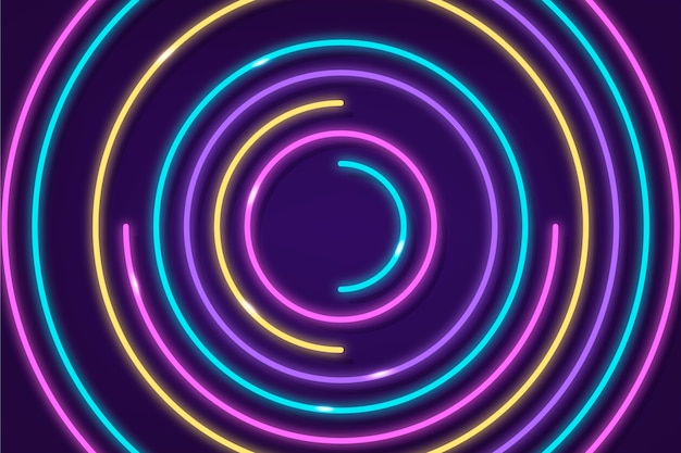 Fondo abstracto espiral de luces de neón