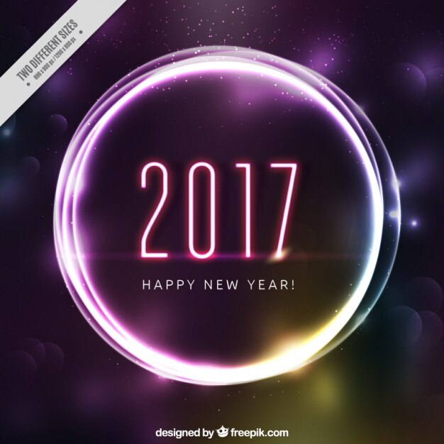 Fondo abstracto de feliz año nuevo con anillo luminoso