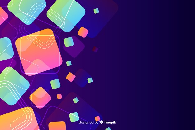 Fondo abstracto con formas geométricas en movimiento